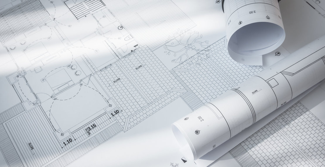 Construction plans of architectural project .