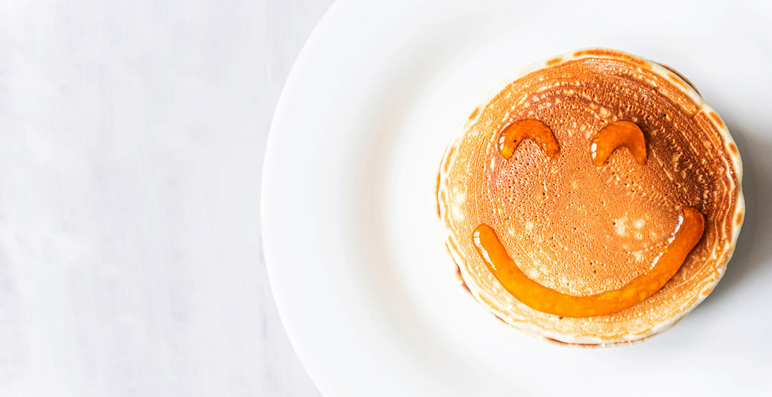 Fresh,Classic,Pancake,Stacked,In,Stack,On,Gray,Background,With